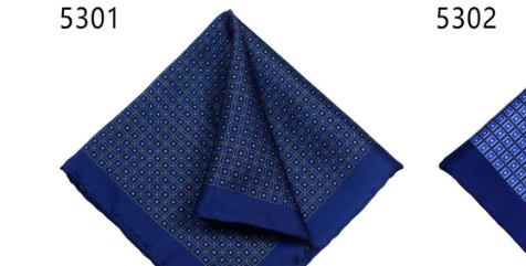 Navy Blue Medallion Pocket Square