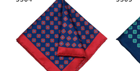 Red Navy Medallion Pocket Square