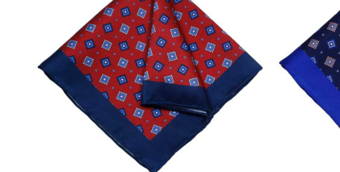 Red Medallion Pocket Square