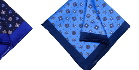 Navy Pattern Pocket Square
