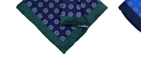 Green Medallion Pocket Square