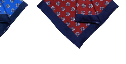 Blue Medallion Pocket Square